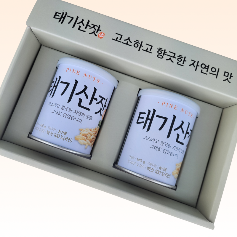 횡성몰,국내산 태기산잣 잣선물세트 2캔 280g 황잣 백잣 견과류 산지직송