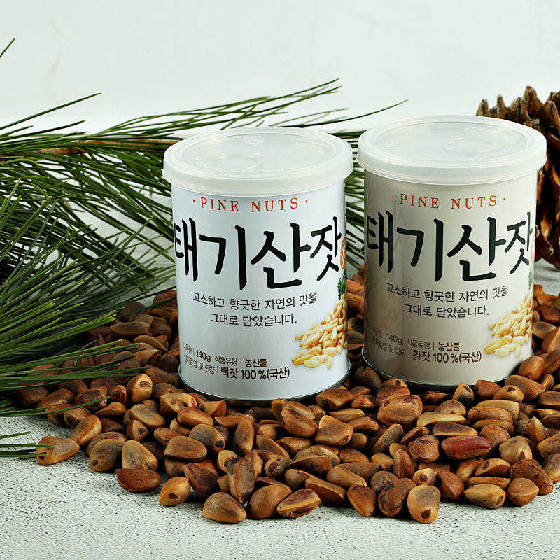 횡성몰,국내산 태기산잣 잣선물세트 2캔 280g 황잣 백잣 견과류 산지직송